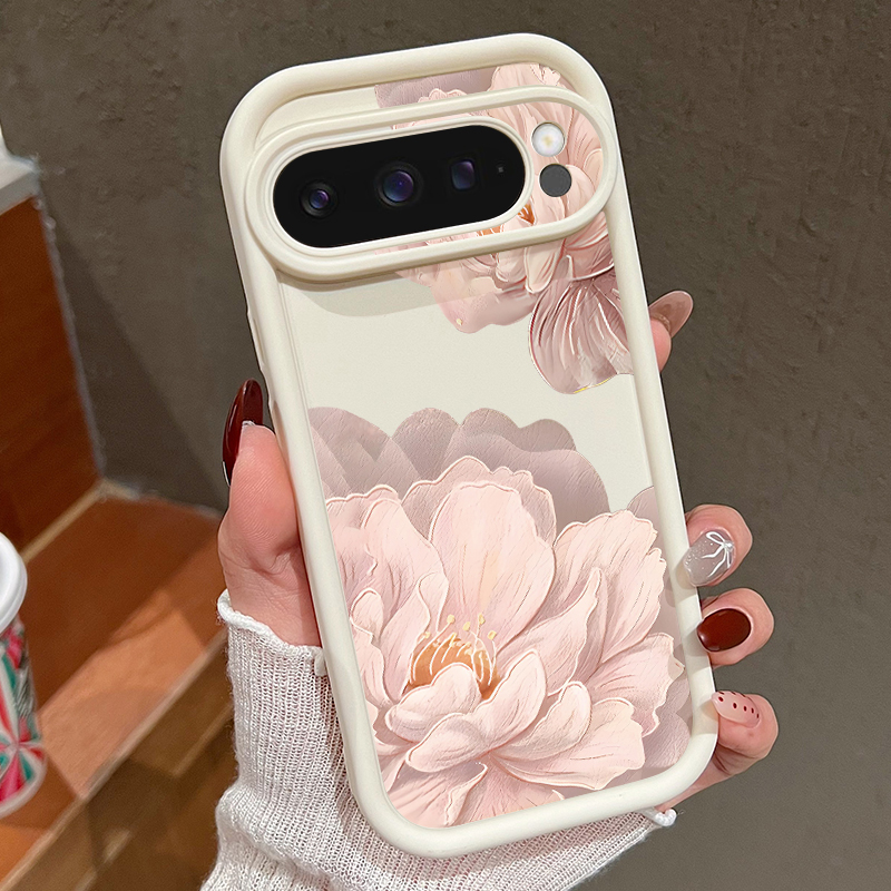 Google Pixel 8A - Rosa Blumenmuster Weiche TPU-Handyhülle für Google